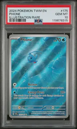 Phione Pokemon TCG Sv06 Twilight Masquerade Card #175/167 PSA GEM MT 10 - Image 1