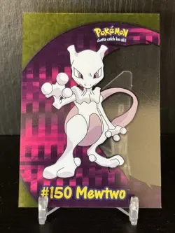 2000 Topps Pokemon #150 Mewtwo PC5 Animation Clear Card - Image 1