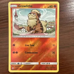 Growlithe Common Reverse Holo Card 21/214 Sm-Unbroken Bonds Pokemon TCG 2019 - Image 1