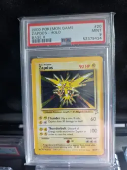 Zapdos PSA 9 Pokemon Card 20/130 Base Set 2 Rare Holo MINT Condition 2000 WOTC - Image 1