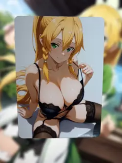 Leafa Sword Art Online Anime Waifu Sexy Goddess Doujin Lewd Hentai Card - Image 1