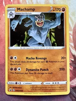 Machamp SWSH053 Black Star Promo Cosmos Holo Pokemon Card Near Mint ? - Image 1