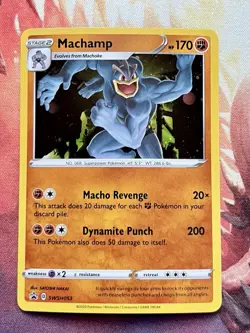 Machamp SWSH053 Black Star Promo Cosmos Holo Pokemon Card Near Mint ? - Image 2