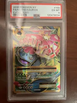 Pokemon Mega-M Venusaur EX Full Art Holo Card 100/108 Evolutions - PSA 6 - Image 1