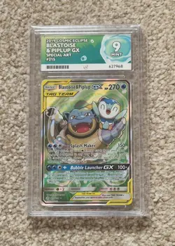 ACE MINT 9 - Blastoise & Piplup GX 215/236 Pokemon Card - PSA BGS CGC - Image 1
