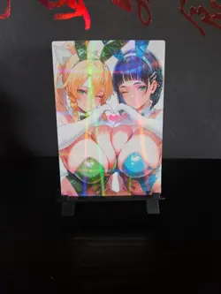 Leafa & Kirigaya Sword Art Online SAO Art Card Holo Glitter Anime Sexy Waifu CCG - Image 1