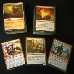 100 Stuck diverse Magic the Gathering Karten Set dt. engl.(Common, Unc.) ROT - Image 1