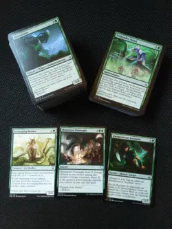 100 Stuck diverse Magic the Gathering dt. engl. Karten Set (Common, Uncom.) GRUN - Image 1
