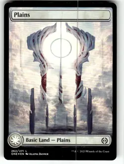 FOIL Plains (262) - Full Art Phyrexia: All Will Be One Regular MTG NM - Image 1