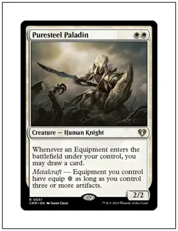 1x Puresteel Paladin, Commander Masters, Magic the Gathering MTG NM - Image 1