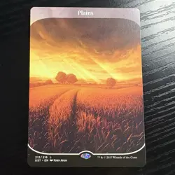 Plains Land Regular Full Art MTG Unstable #212 LP - Image 1