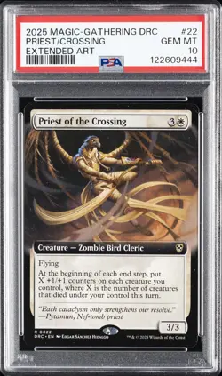 2025 MTG AETHERDRIFT COMMANDER EXTENDED ART #22 PRIEST OF THE CROSSING PSA 10 - Image 1
