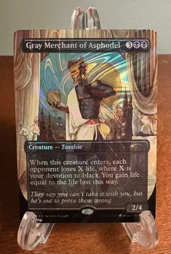 MTG Gray Merchant of Asphodel Halo Foil NM Secret Lair Encyclopedia of Magic - Image 1