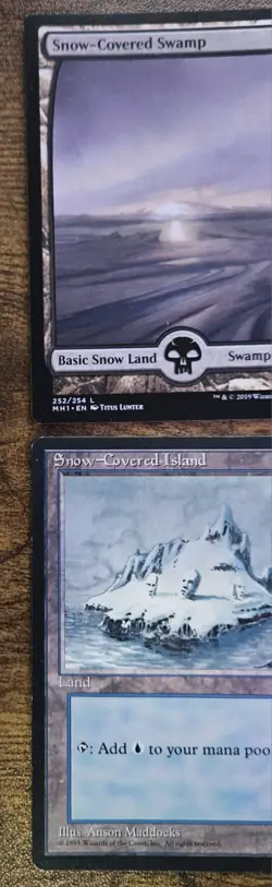 MTG Ice Age Lot of 10 Snow-Covered Lands Island, Mountain, and Swamp - Image 2