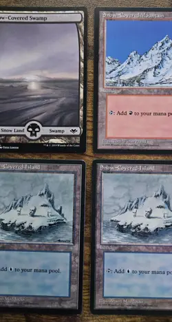 MTG Ice Age Lot of 10 Snow-Covered Lands Island, Mountain, and Swamp - Image 3