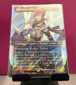 Lightning, Army of One (0545) (Borderless) (Surge Foil) Final Fantasy Foil - Image 1