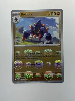 Pokemon TCG Boldore 047/086 master ball Reverse Holo White Flare English 2025 - Image 1