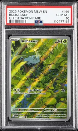 2023 POKEMON MEW EN-151 ILLUSTRATION RARE #166 BULBASAUR PSA 10 - Image 1