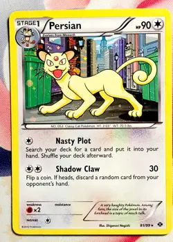 *COSMOS HOLO*Persian 81/99 Blister Exclusive Next Destinies Pokemon 2012 - Image 2