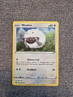 NM Wooloo SWSH011 Black Star Promo Sequin Holo Sword & Shield Pokemon TCG - Image 1