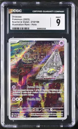 POKEMON CGC 9 MINT Drowzee 210/198 2023 Scarlet & Violet - IR - Image 1