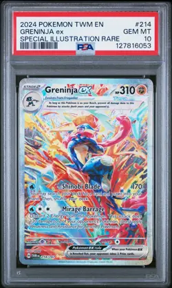 POKEMON PSA 10 2024 SV Twilight Masquerade Greninja ex 214/167 SIR *6053 - Image 1