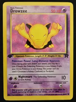 1st Edition Drowzee 54/82 Team Rocket Non Holo WoTC Pokemon Trading CG 2000 NM - Image 1