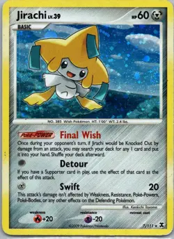 Pokemon TCG Jirachi 7/111 Rising Rivals Holo LP - Image 1