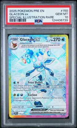 2025 POKEMON PRE EN-PRISMATIC EVOLUTIONS #150 GLACEON EX PSA 10 - Image 1