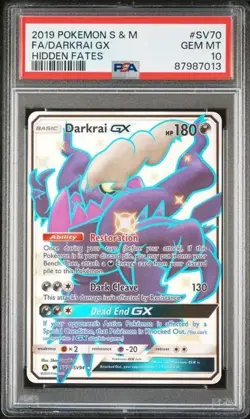 2019 Pokemon Darkrai GX SV70/SV94 Hidden Fates PSA 10 Shiny Vault Rare - Image 2