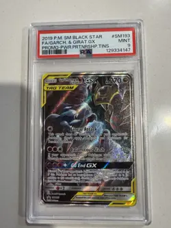 Pokemon Garchomp & Giratina GX SM193 Black Star PSA 9 - Image 1