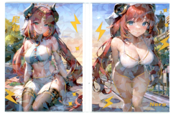 ?NILOU Goddess Story Waifu Card ABSOLUTE TERROR FIELD Anime Waifu BI-FOLD Card - Image 2