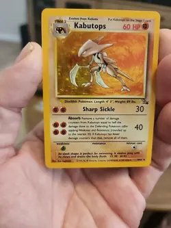 Kabutops Pokemon Card Fossil 9/62 Holo Rare - Image 1