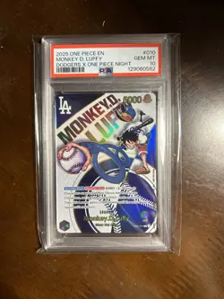 PSA 10 GEM MINT One Piece Los Angeles Dodgers Monkey D. Luffy Promo Card English - Image 1