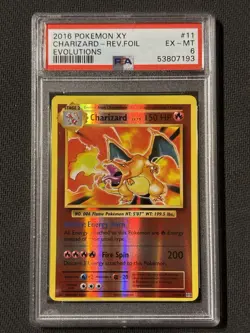 Charizard Evolutions Reverse Holo Pokemon Card 11/108 PSA 6 Rare XY 2016 - Image 1