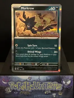 Pokemon Card Murkrow SVPEN 021 Paldea Evolved Stamped Staff Promo NM - Image 1