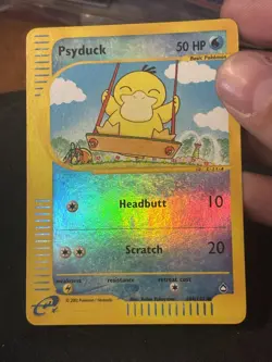 Psyduck Reverse Holo 104/147 Aquapolis Pokemon Card - 2003 MP - Image 2
