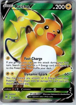 Pokemon Card Raichu V 158/172 Brilliant Stars - Near Mint - Image 1