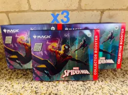 3x Magic The Gathering MTG Marvel Spiderman Collector Booster Packs BOX SEALED - Image 1