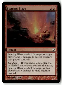 MTG Foil Searing Blaze - Worldwake Moderately Played English - Image 1