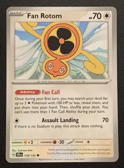 Fan Rotom - 118/142 - Common - SV07: Stellar Crown - Pokemon TCG - Image 1
