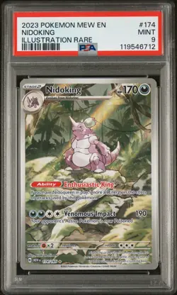 NIDOKING #174 ILLUSTRATION RARE 2023 POKEMON MEW EN SCARLET & VIOLET 151 PSA 9 - Image 1