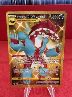 Pokemon TCG Galarian Obstagoon Vivid Voltage 198/185 Holo Secret Rare 10 - Image 1