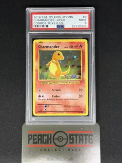 PSA 9 Toys R Us Charmander Evolutions Promo 9/108 Cosmos Holo Pokemon 2016 Mint - Image 1
