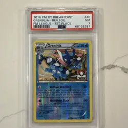 2016 Pokemon Breakpoint Greninja 40/122 Rev. Foil Pokemon League 1st Place PSA 7 - Image 1