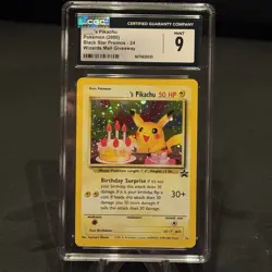 Birthday Pikachu Holo #24 Black Star Promo Pokemon CGC 9 ???? with Swirl ?? - Image 1