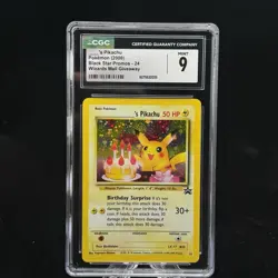 Birthday Pikachu Holo #24 Black Star Promo Pokemon CGC 9 ???? with Swirl ?? - Image 2