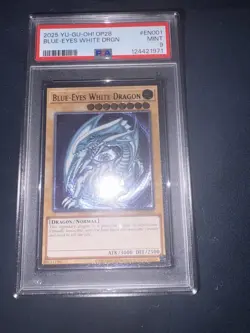 YU-GI-OH! OP28-OTS TOURNAMENT PACK 28 #EN001 BLUE-EYES WHITE DRAGON PSA 9 No 10s - Image 4