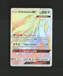 Celesteela GX 228/214 Unbroken Bonds Rainbow Secret Rare Holo Pokemon Card LP - Image 1