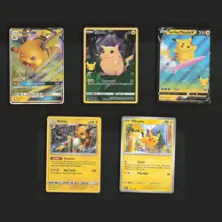 Raichu GX & Pikachu V ULTRA RARE Holos Promos Bundle Set 5 Pokemon Cards Lot - Image 1